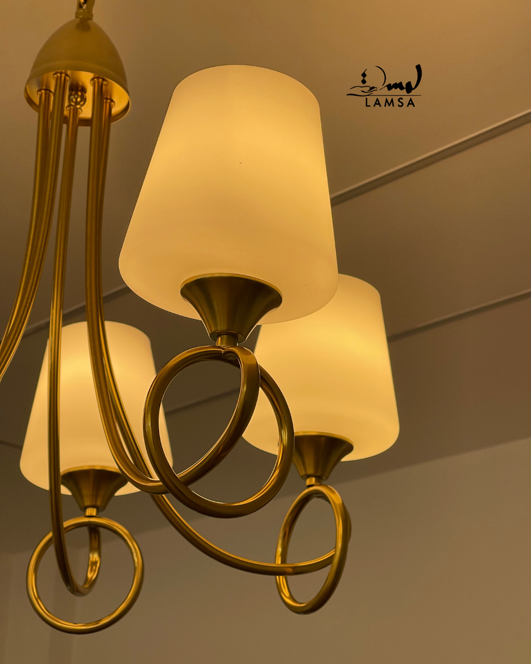 Lustre Chandelier Cristal "Doré" 3 et 5 abat-jour