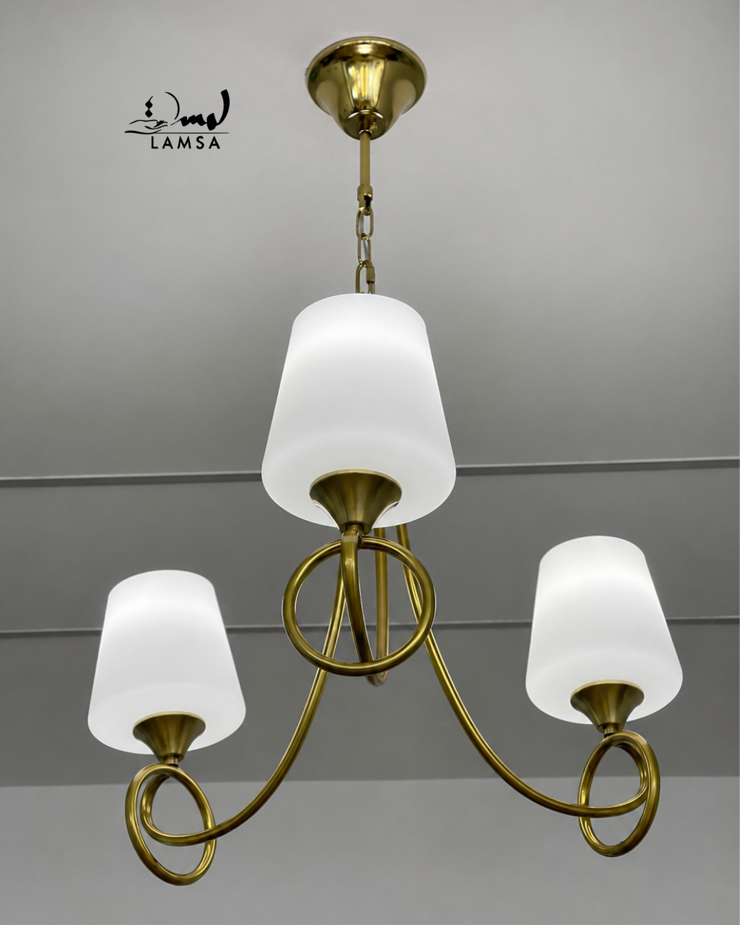 Lustre Chandelier Cristal "Doré" 3 et 5 abat-jour