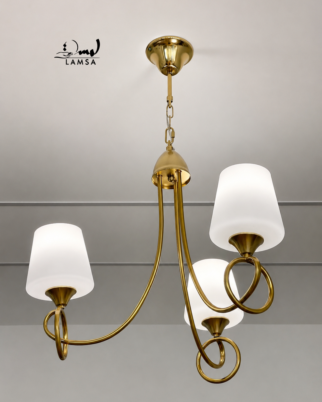 Lustre Chandelier Cristal "Doré" 3 et 5 abat-jour