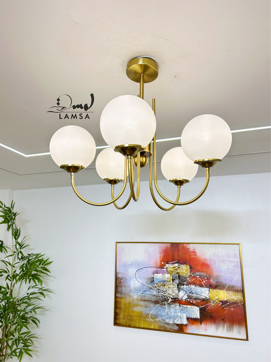 Lustre Chandelier "GOLD" 5 Boules | Livraison Gratuite 58 Wilayas