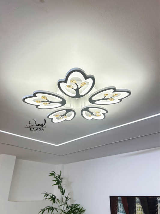 LED Plafonnier Acrylique Blanc "Fleur"