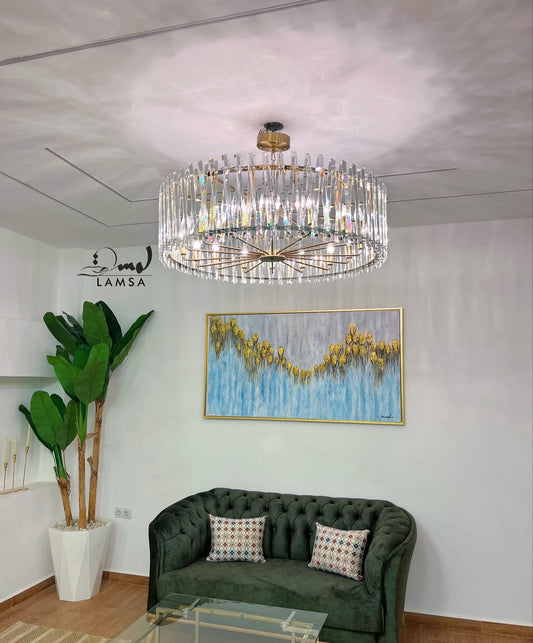 Lustre Cristal Rond de Luxe 100 cm