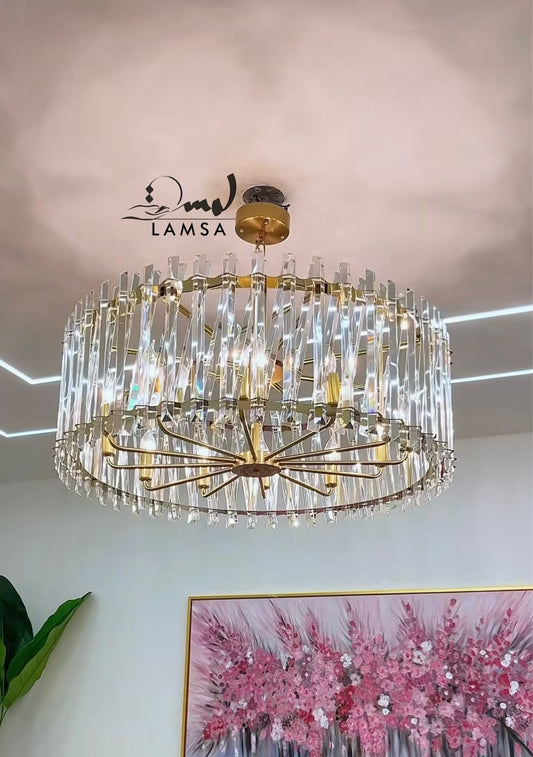 Lustre Cristal Rond de Luxe 80 cm