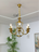 Lustre bronze raffiné avec cristaux suspendus- 6 ampoules