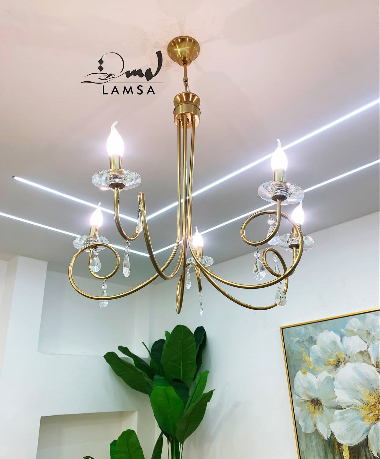 Charme intemporel en doré et cristal-3 ampoules