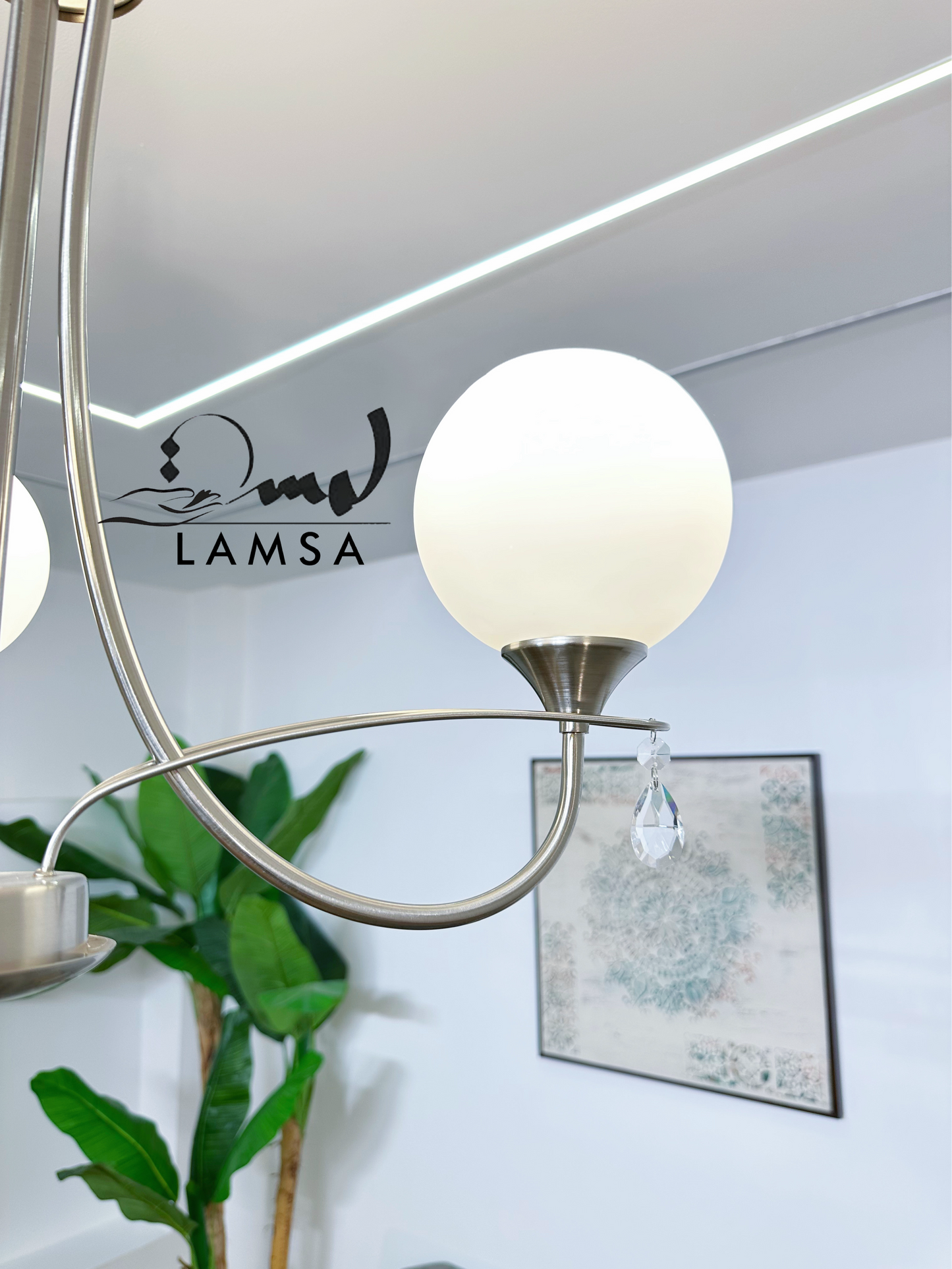 Lustre Chandelier Couleur "INOX" 3 abat-jour | Livraison Gratuite 58 Wilayas