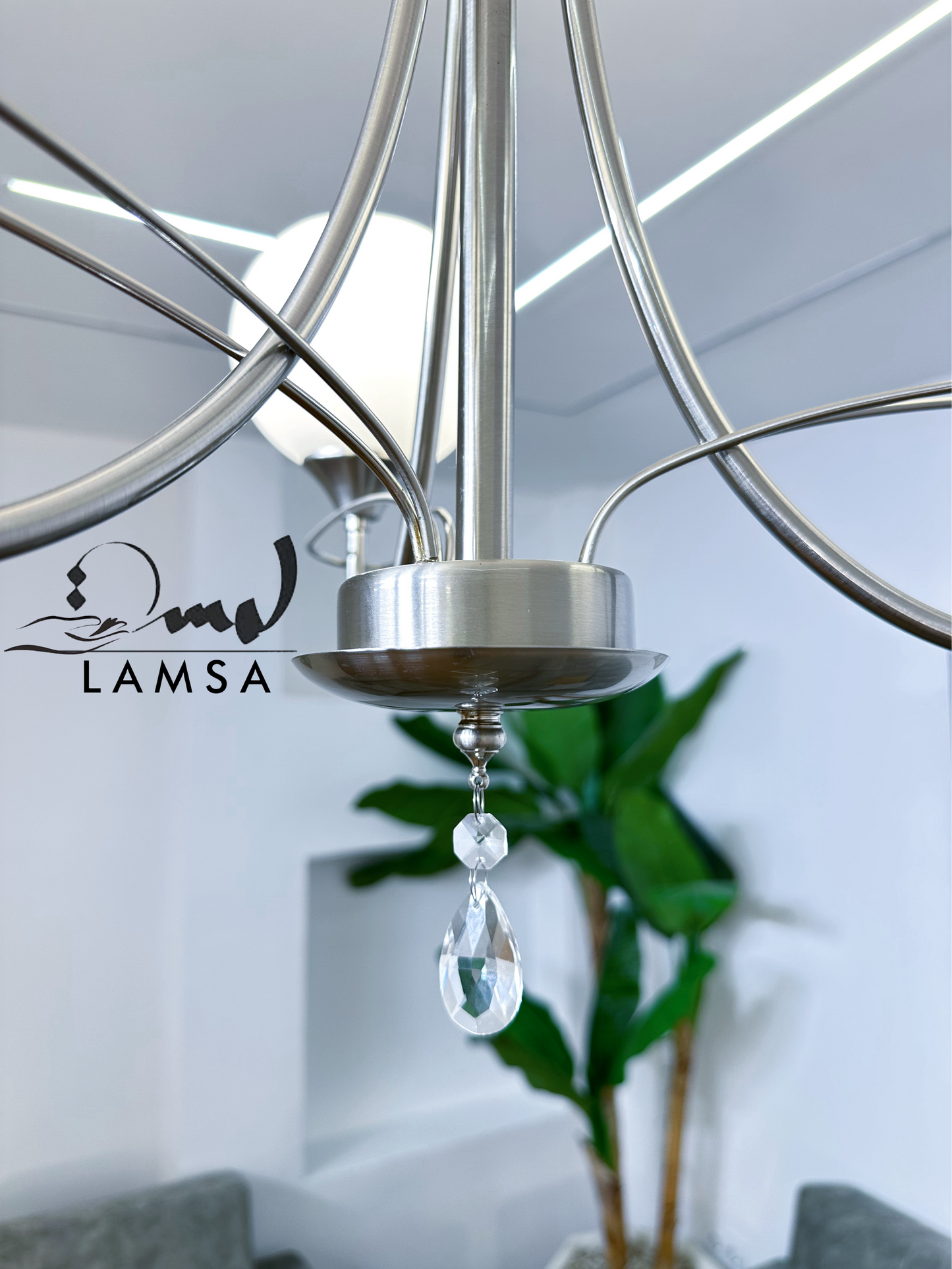 Lustre Chandelier Couleur "INOX" 3 abat-jour | Livraison Gratuite 58 Wilayas