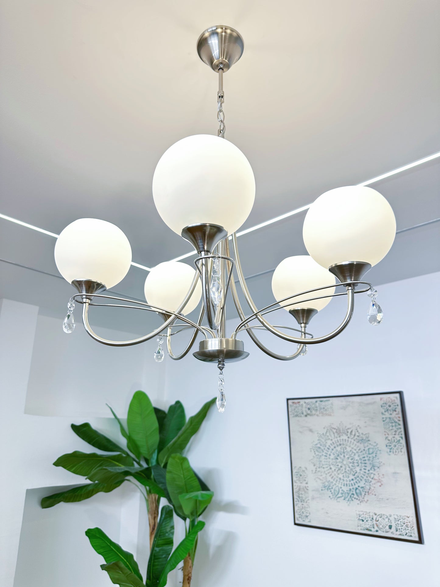 Lustre Chandelier Couleur "INOX" 3 abat-jour | Livraison Gratuite 58 Wilayas