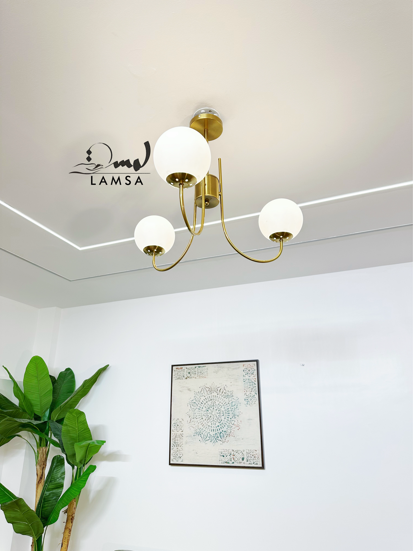 Lustre Chandelier "GOLD" 3 Boules | Livraison Gratuite 58 Wilayas