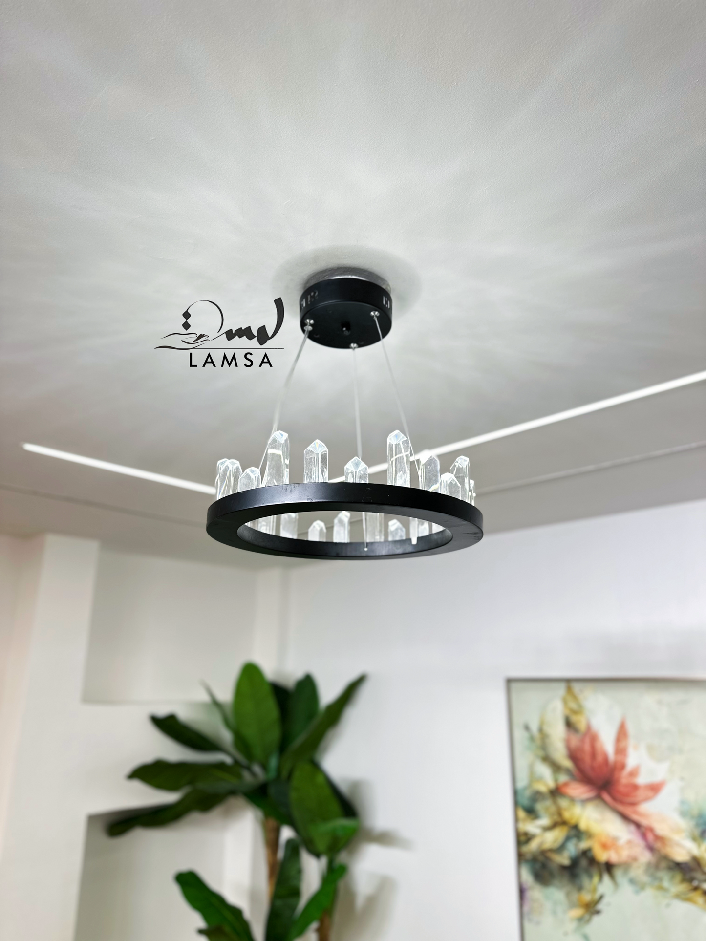 Lustre CRISTAL Rond Noir | Livraison Gratuite 58 Wilayas