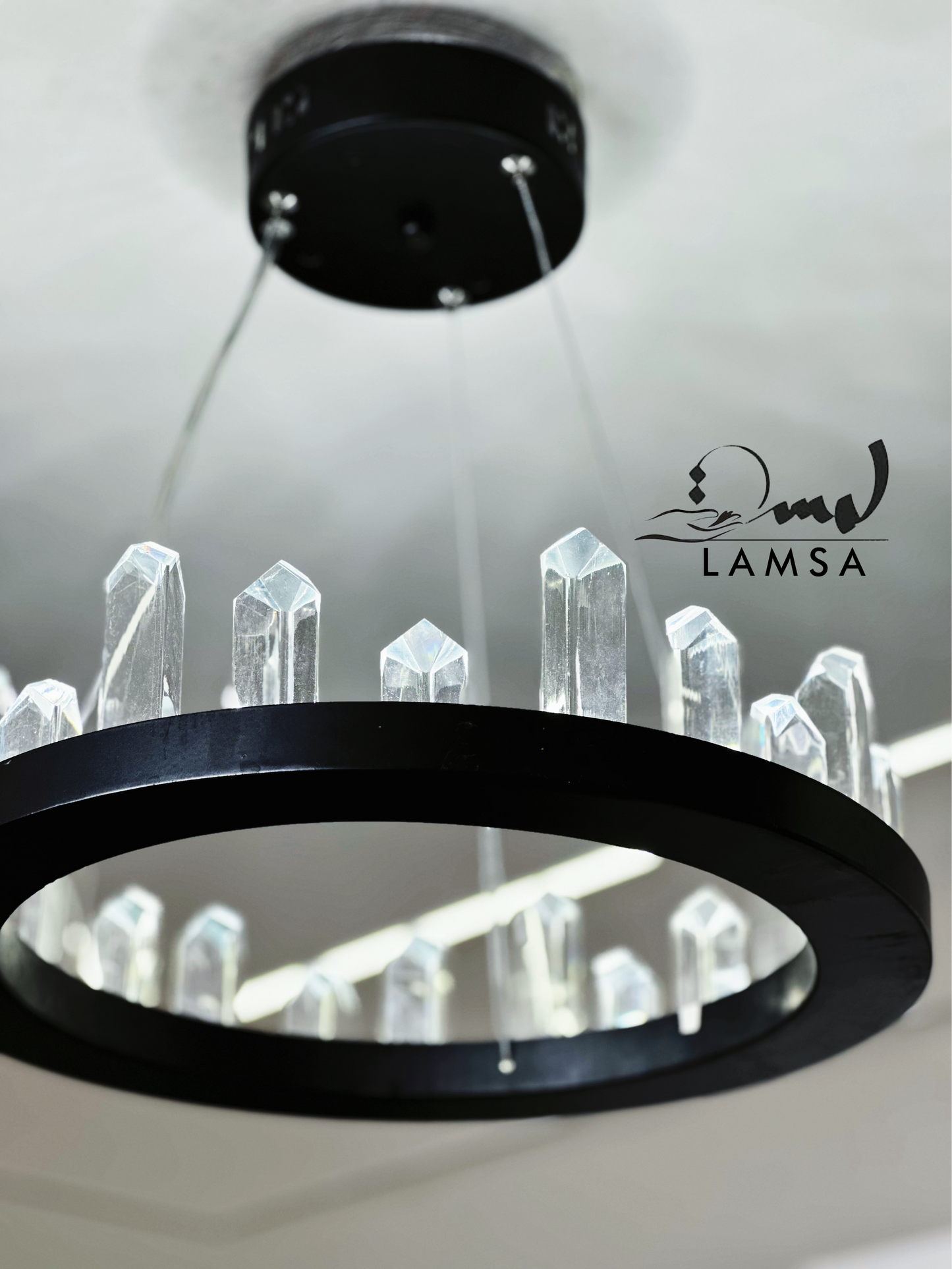 Lustre CRISTAL Rond Noir | Livraison Gratuite 58 Wilayas