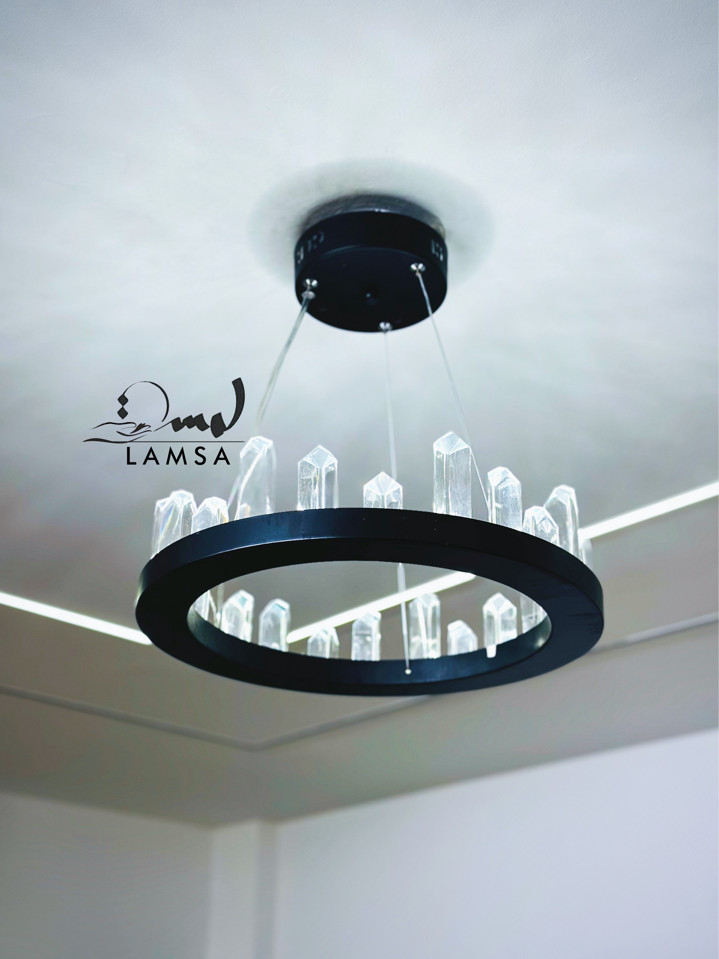 Lustre CRISTAL Rond Noir | Livraison Gratuite 58 Wilayas