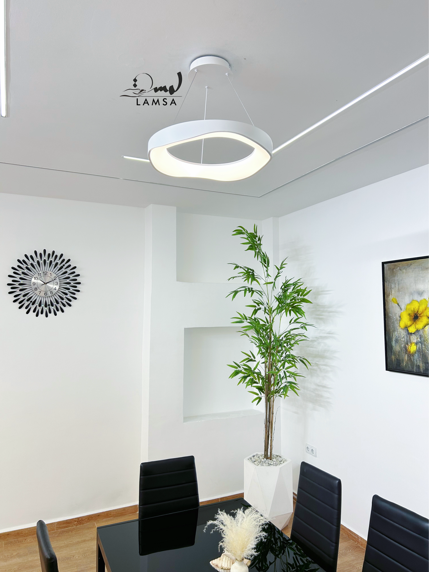 Lustre LED Rond "ONDULADO" Blanc|48CM