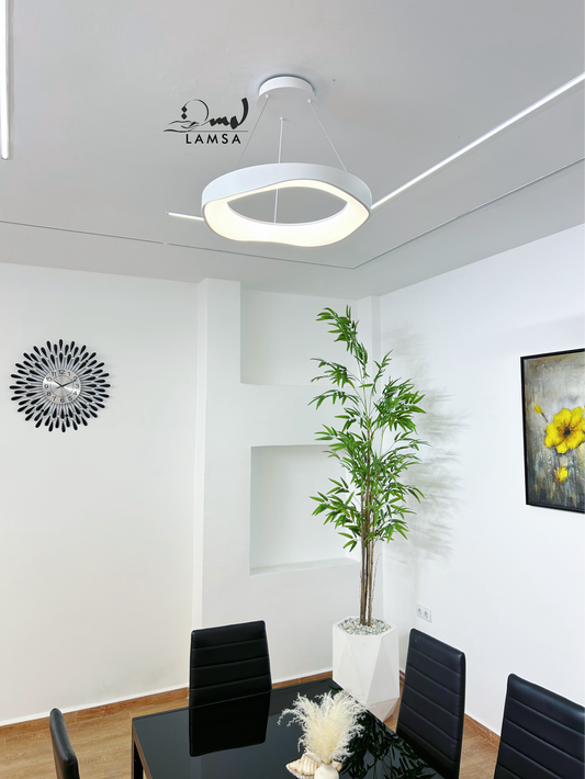 Lustre LED Rond "ONDULADO" Blanc|48CM