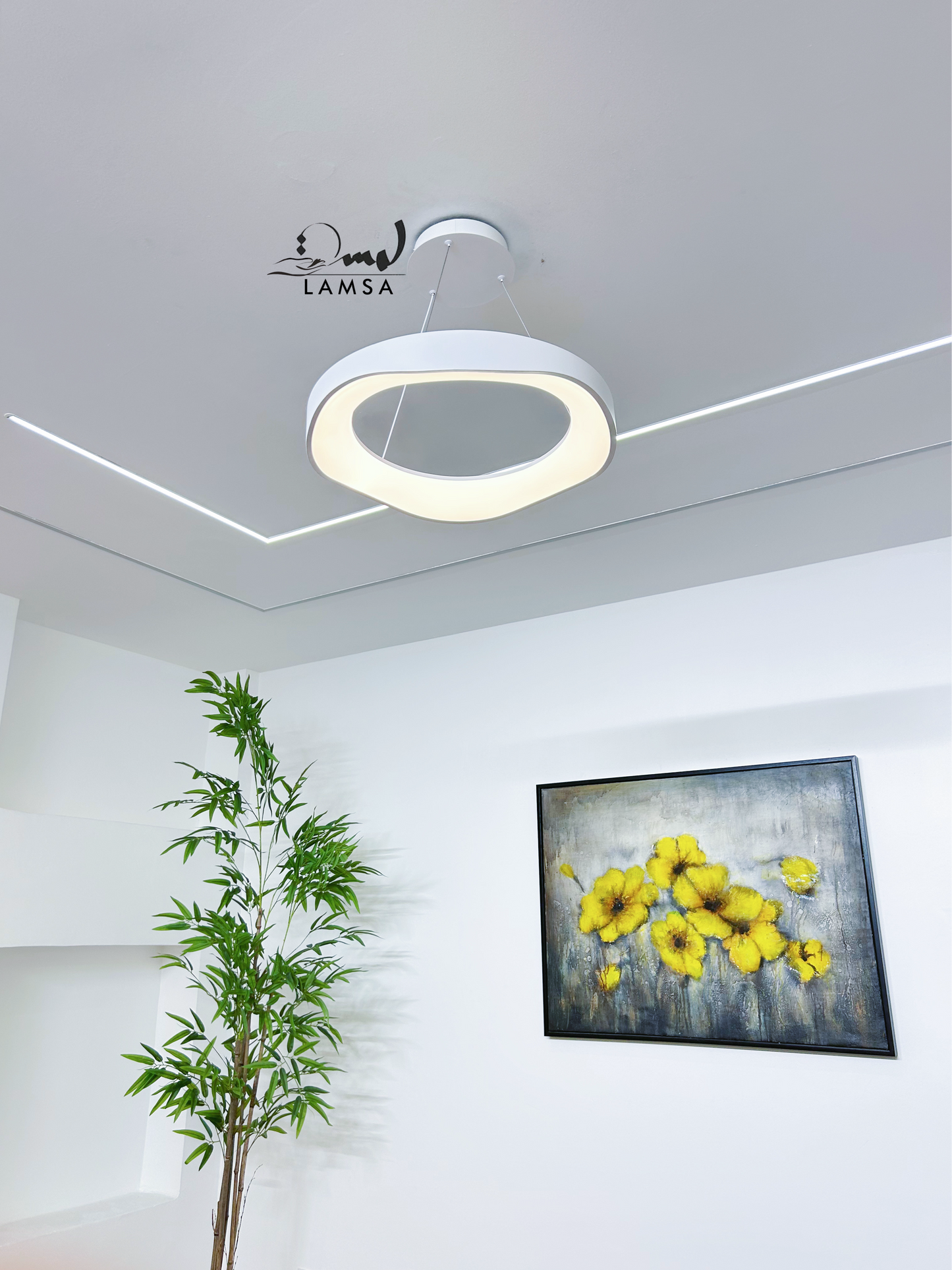 Lustre LED Rond "ONDULADO" Blanc|48CM