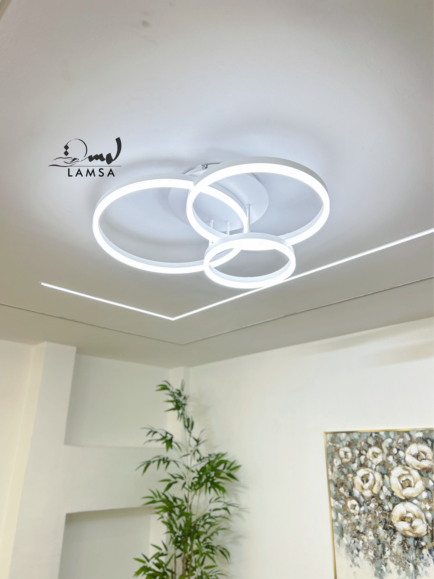 Lustre LED "Triple Cercle" Blanc