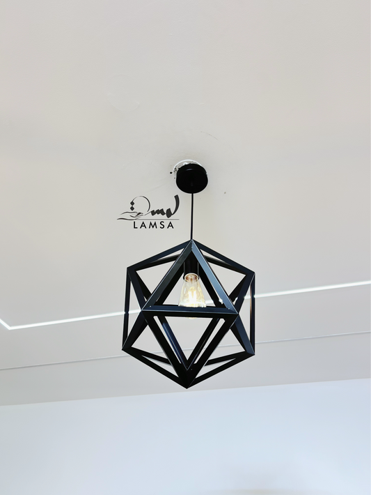 Lustre "Géométrique" Métal Noir