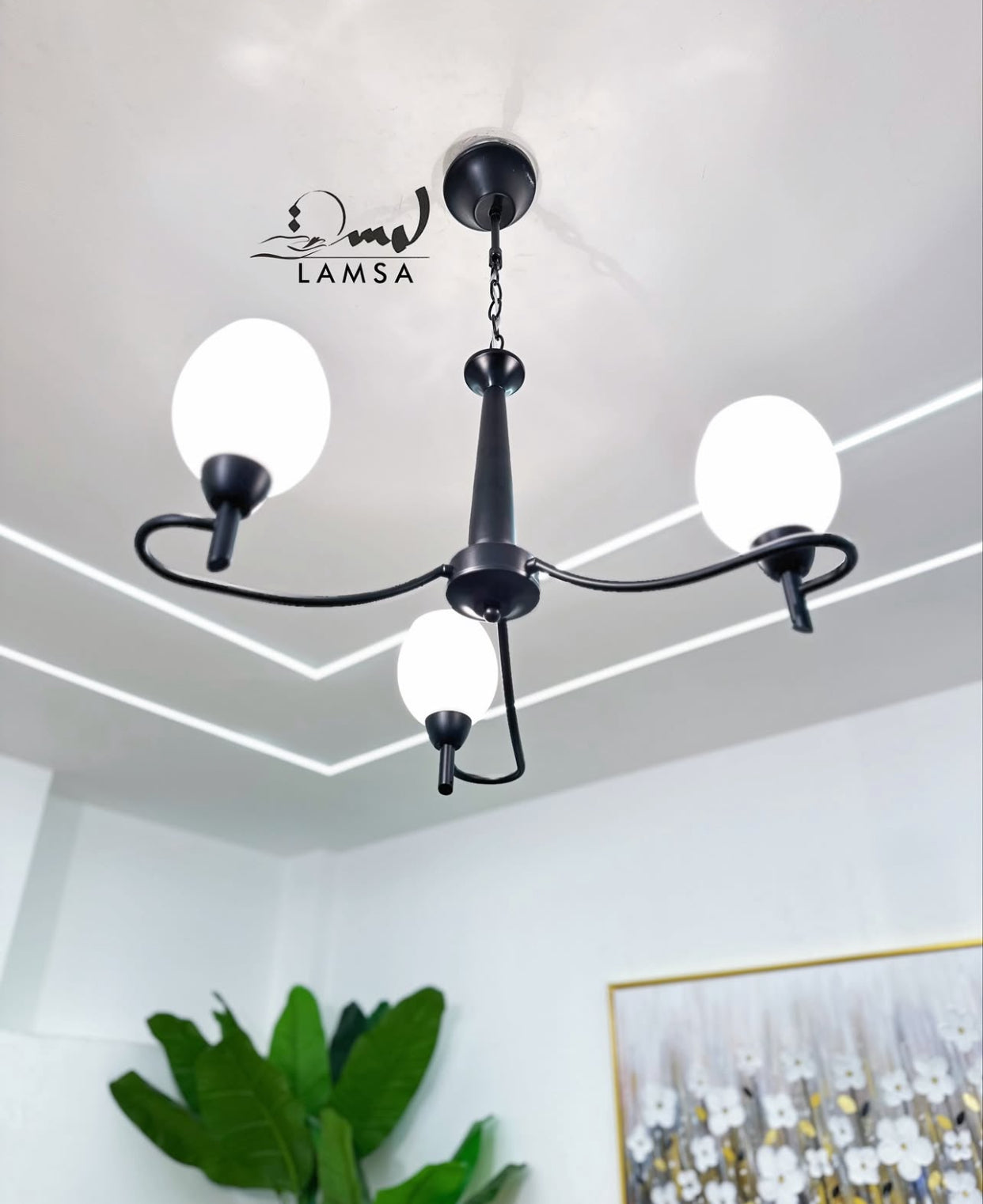 Lustre Chandelier "Argenté" 5 abat-jour | Livraison Gratuite 58 Wilayas