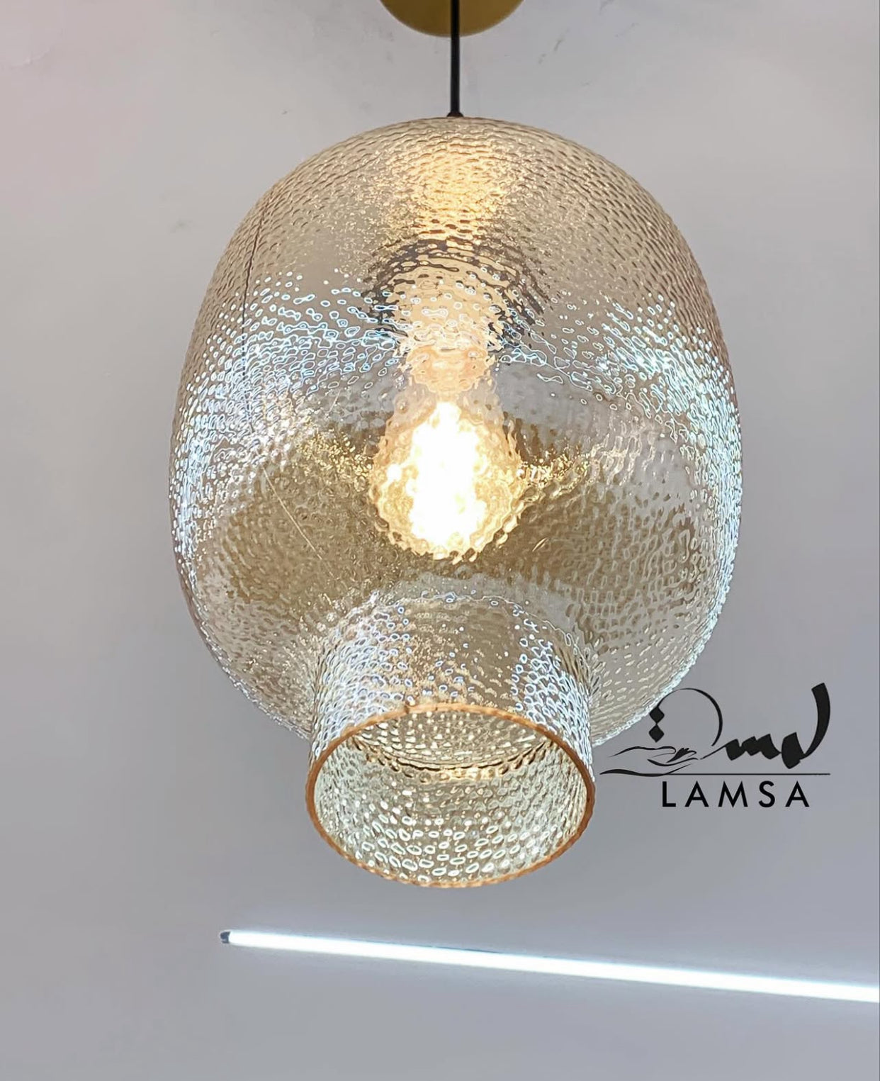 Lustre "Verre Soufflé Ambra"