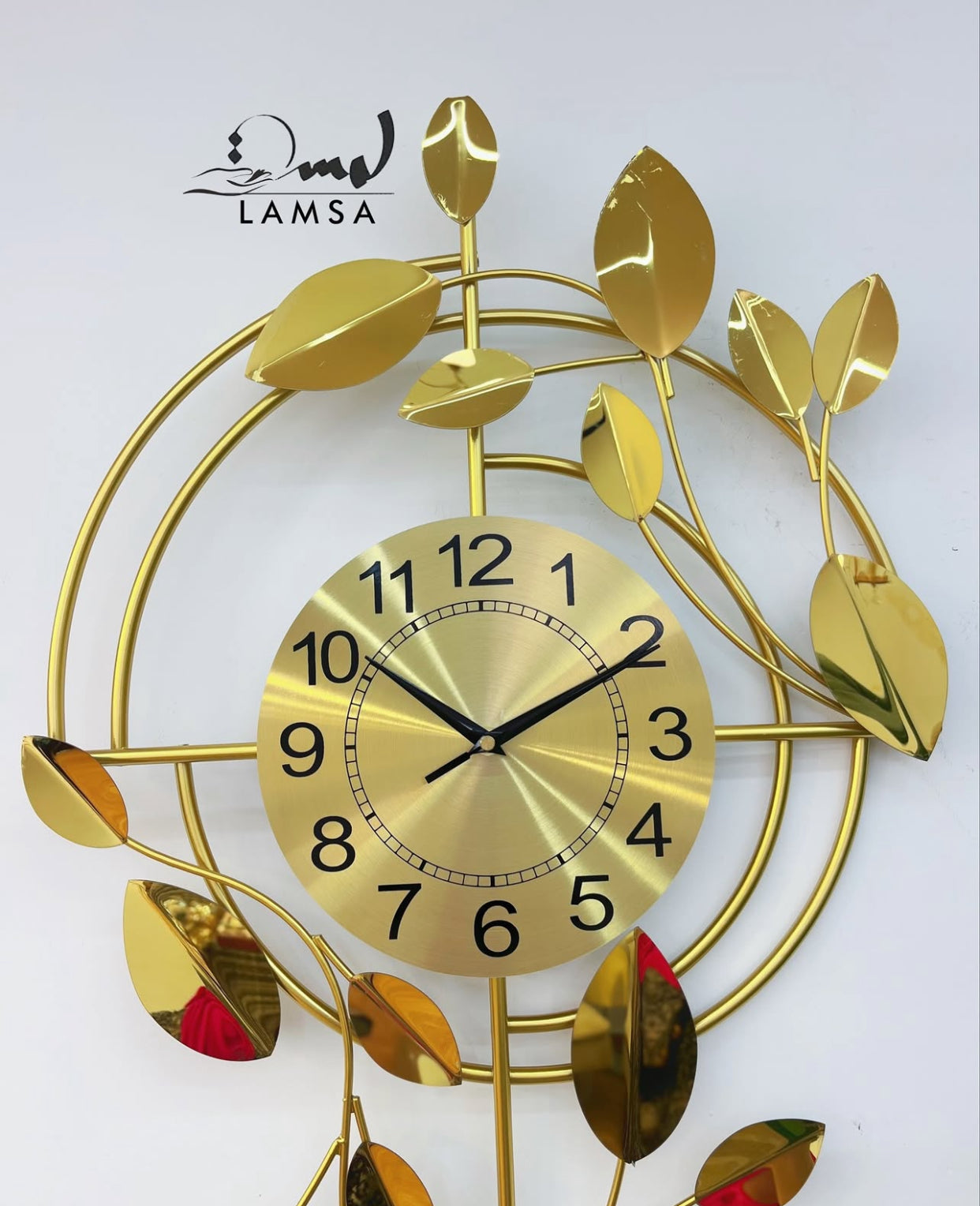 Horloge Murale Doré " FEUILLES "