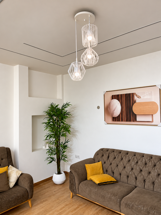 Lustre blanc 3 abat a jour